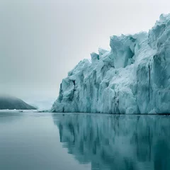 Foto op Plexiglas iceberg in polar regions, the stark reality of global warming as glaciers in the Arctic region visibly melt away © @ArtUmbre