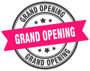 grand opening stamp. grand opening label on transparent background. round sign