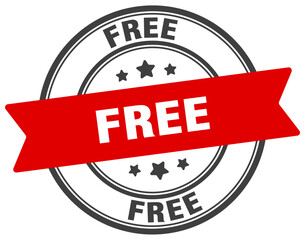 free stamp. free label on transparent background. round sign