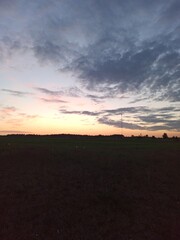sunset over the field
