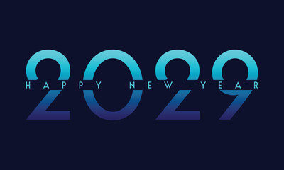 New year 2029 design vector happy new year 2029 logo design background	
 - obrazy, fototapety, plakaty