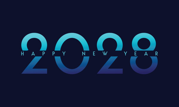 New year 2028 design vector happy new year 2028 logo design background	