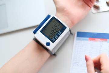 Overpressure on the electronic display.