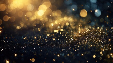 Gold sparkle glitter background. Glittering sequins wall.