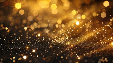 Gold sparkle glitter background. Glittering sequins wall.