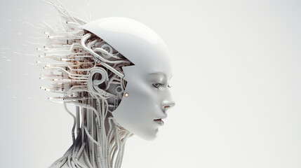 Cyborg android new era and technology. Artificial intelligence	
