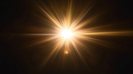 Sun Light Overlay. Sun rays overlay. Sun rays light isolated on black background for overlay design. transparent sunlight special lens flash light effect. front sun lens flash.