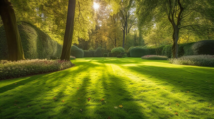 Obraz premium Smooth Carpet of Verdant Grass. Expansive Green Serenity Landscape