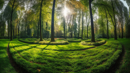 Fototapeta premium Smooth Carpet of Verdant Grass. Expansive Green Serenity Landscape
