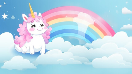 Obraz na płótnie Canvas Cute Unicorn Fantasy.Cartoon Pony