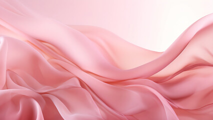background of a semi transparent silk fabric of pink color. copy space.