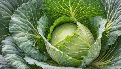 closeup background of a leafy green cabbage