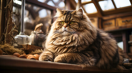 Obraz premium Fluffy Fat Cat