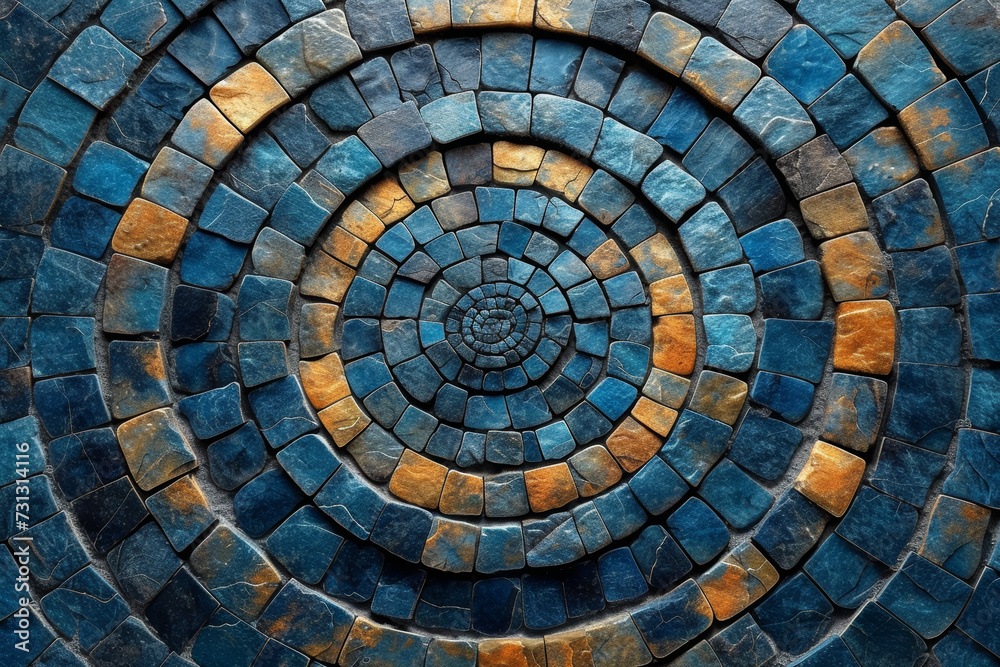 Poster a digital mosaic pattern, composed of intricate tiles forming a cohesive visual, representing the un