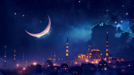 Naklejka premium Scenic silhouette view of Mosque