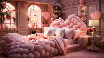 Pink Fantasy Haven.  Fantasy Fairytale Bedroom.  Girly Glamour Sanctuary.