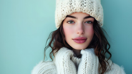 Woman Wearing White Hat and Gloves