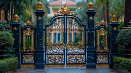 Fototapeta na wymiar Beautiful Iron Villa Gate