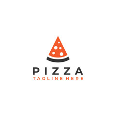 pizza simple logo design vector