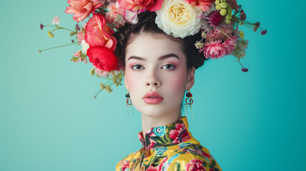 Woman With Flowers in Her Hair