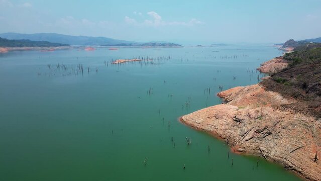 Aerial View of malpaso lake in chapas, mexico