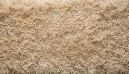 beige new fluffy home carpet background closeup empty place for text top down view