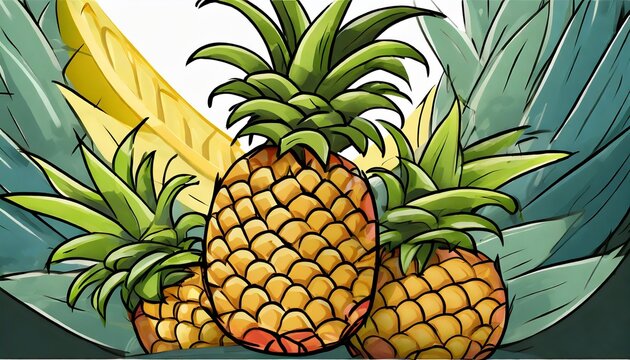 pineapple fruit clipart cartoon