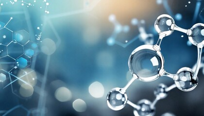 horizontal banner with glass model of molecule