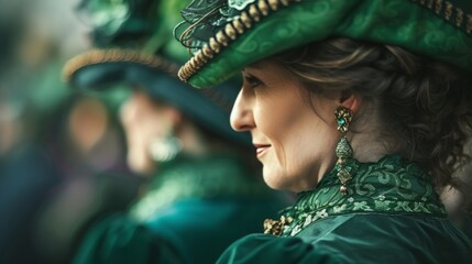 Beautiful images of people dressed in traditional Irish attire - obrazy, fototapety, plakaty