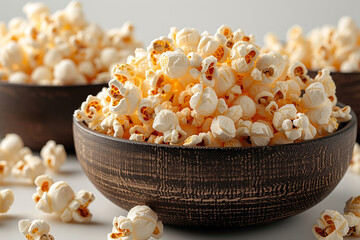 Bowl full of popcorns - obrazy, fototapety, plakaty