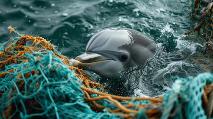 The recent incident of a dolphin caught in a fishing net brings