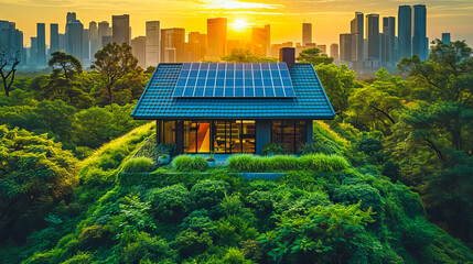 Modern Solar Energy. Economic Ecology.Solar Energy Systems - obrazy, fototapety, plakaty