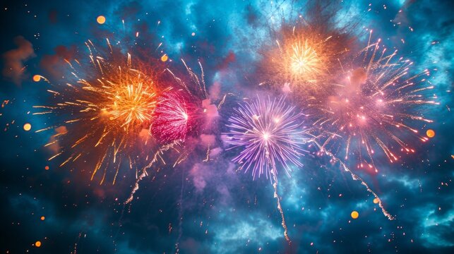Breathtaking images of colorful fireworks lighting up the sky as a grand finale to Holi celebrations