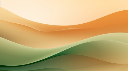 Fototapeta premium Abstract smooth wavy background in green and beige. Concept of modern graphic design, minimalism, fluid shapes, dynamic motion, softness, and elegant backdrops.
