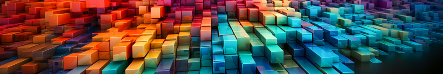 Obraz premium Bright and Colorful Geometric Pattern Design. Web Banner Wonderland