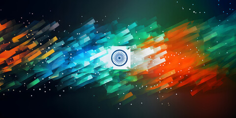 abstract geometric background in Indian flag style, dark background