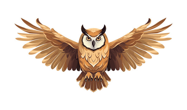 brown owl flying wings open clip art preview