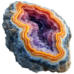 Obraz premium Vector Image of Colourful Geode Clipart with 100% Pure White Background