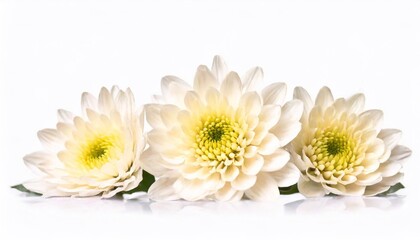 White chrysanthemum isolated on white background. Studio shot. - obrazy, fototapety, plakaty