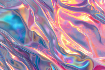 Colorful gradient liquid holographic background. Soft abstract marble waves 3d smooth texture.