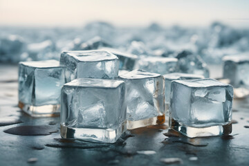 Obraz premium ice cubes melting