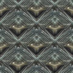 Art deco diamond pattern embossed glass tiles in 3D