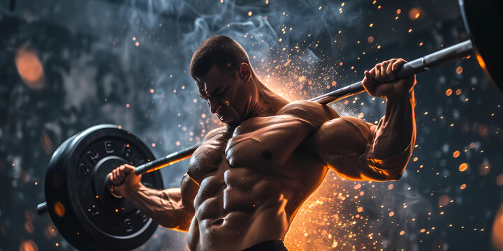 Body builder lifting weight