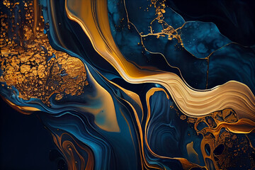 Luxury abstract fluid art painting in alcohol