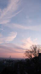 sunset in the city