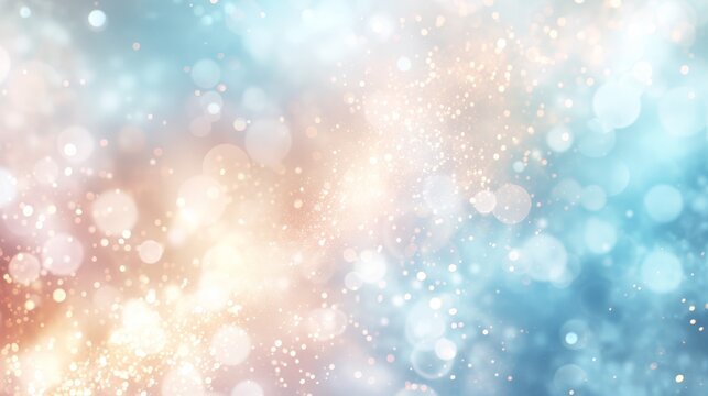 Ethereal light blue and pale pink bokeh banner background for abstract design projects