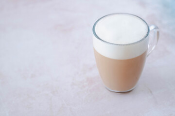 glass cup of tea latte