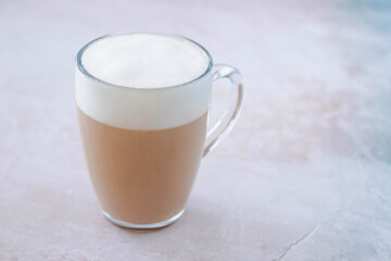 glass cup of tea latte