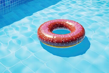 Fototapeta na wymiar Hyper realistic floater in a swimming pool background. Summer vibe.