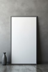 blank frame in Gray backdrop with Gray wall, in the style of dark gray 